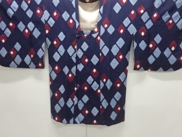 絞り菱模様道行コート